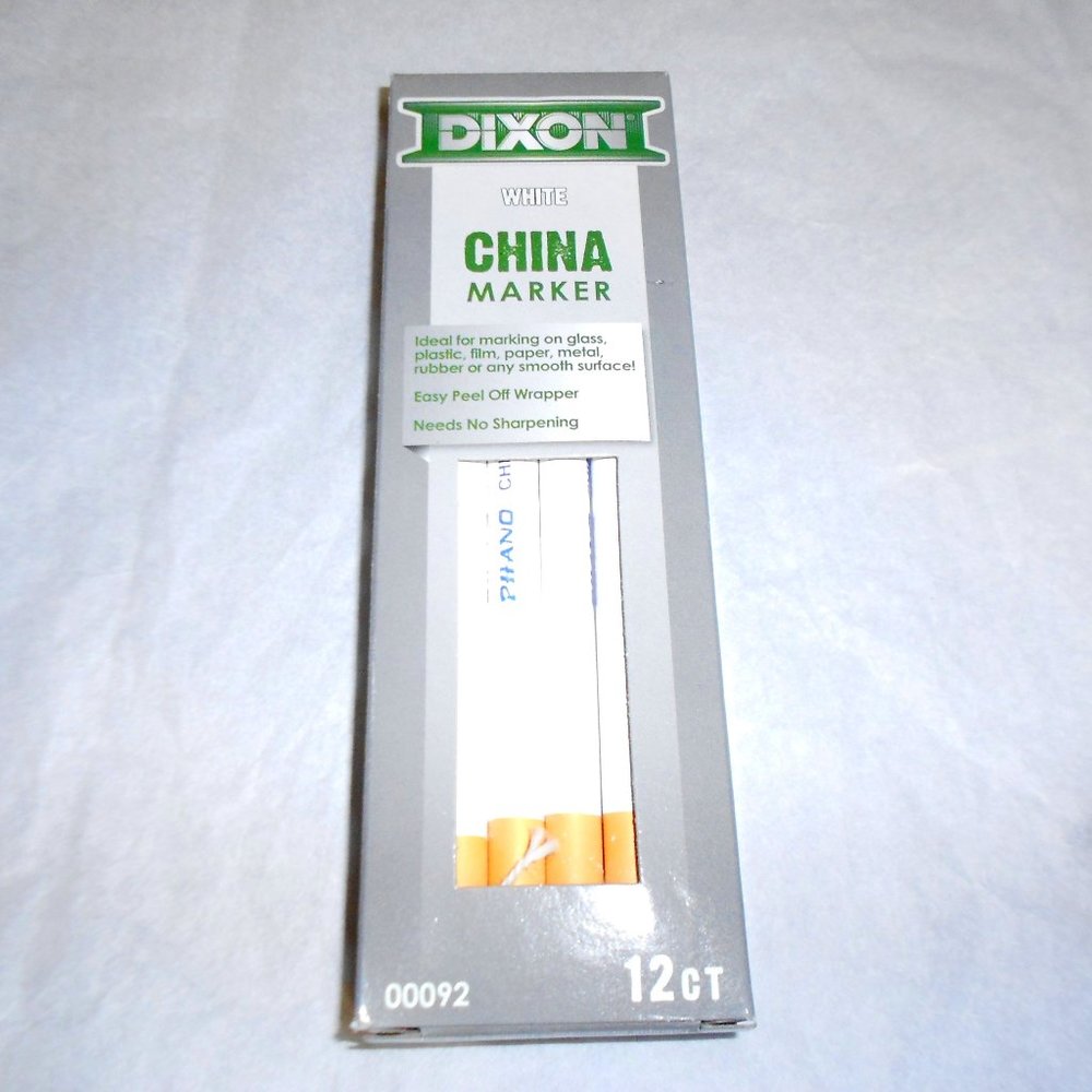 DIXON 12 CT. WHITE CHINA MARKER EASY PEEL OFF WRAPER PENCILS